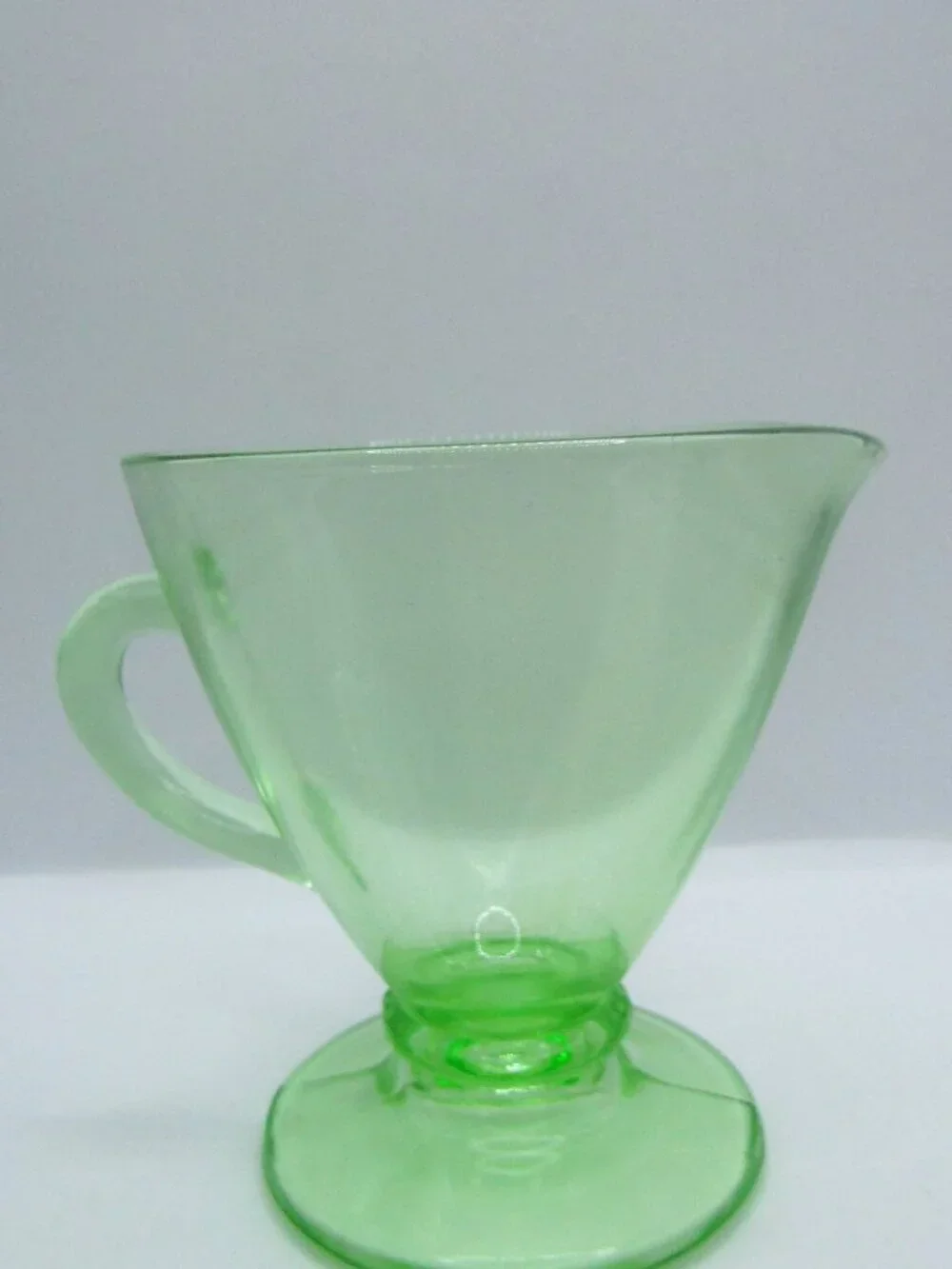 Green Uranium Glass Creamer